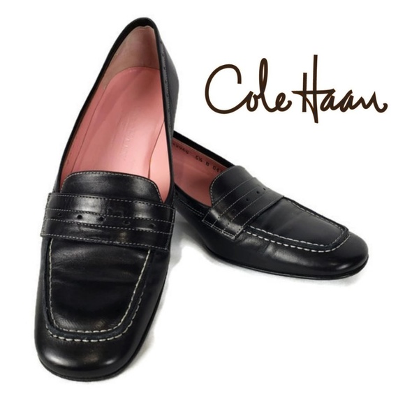 Cole Haan Shoes - Cole Haan Leather Kitten Heels loafers